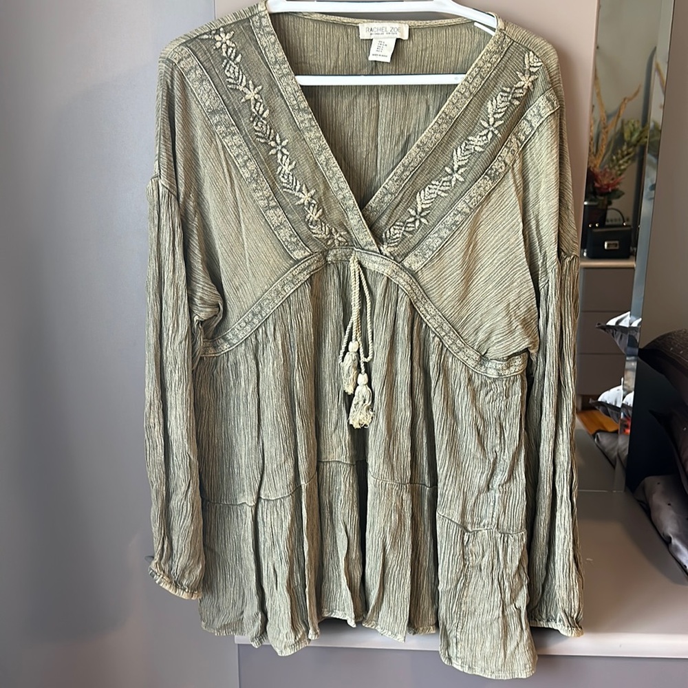 Beautiful rustic green babydoll shirt